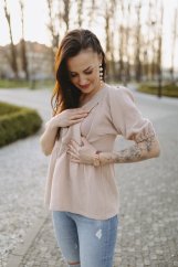 Mušelínová blúzka s výstrihom - rôzne farby
