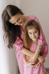 Šaty "Tartana" - MAMA A DCÉRA – ružové
