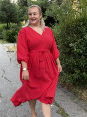 Šaty na dojčenie "Boho Breeze" - Červené