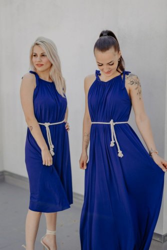 Bambusové šaty na dojčenie – kráľovská modrá - Veľkosť: UNI, Dĺžka: Krátke