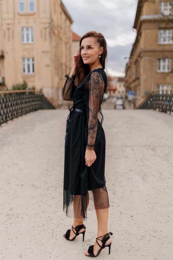 Elegantné zavinovacie šaty  - bodkované - rôzne farby