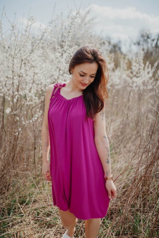 Bambusové šaty na dojčenie – fuchsia