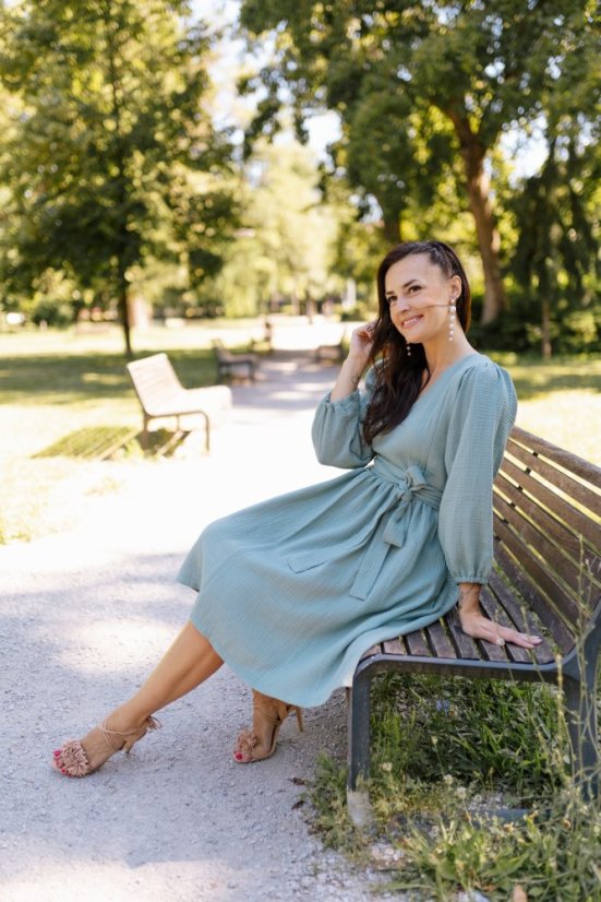 Šaty "Boho Breeze" - púdrová mäta