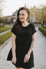 Mušelínová blúzka/tričko - čierna