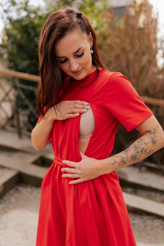 Šaty "Luna" Basic - MAMA a DCÉRA – Červené