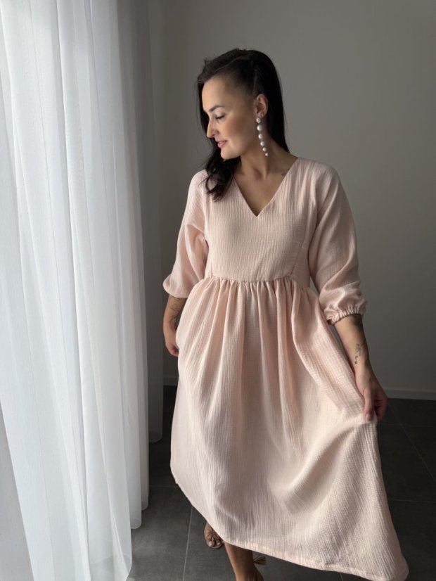 Šaty "Boho Breeze" MAMA A DCÉRA - marhuľka