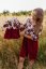 Teplákové šaty na dojčenie - MAMA a DCÉRA – bordové pivonky