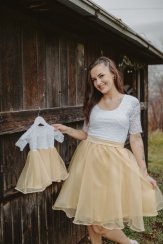 Spoločenské šaty na dojčenie – MAMA A DCÉRA – bielo – zlaté