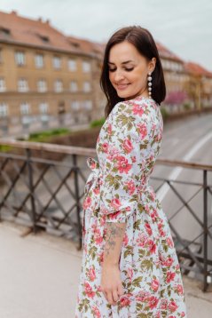 Bavlnené zavinovacie šaty "Celeste" - kvety