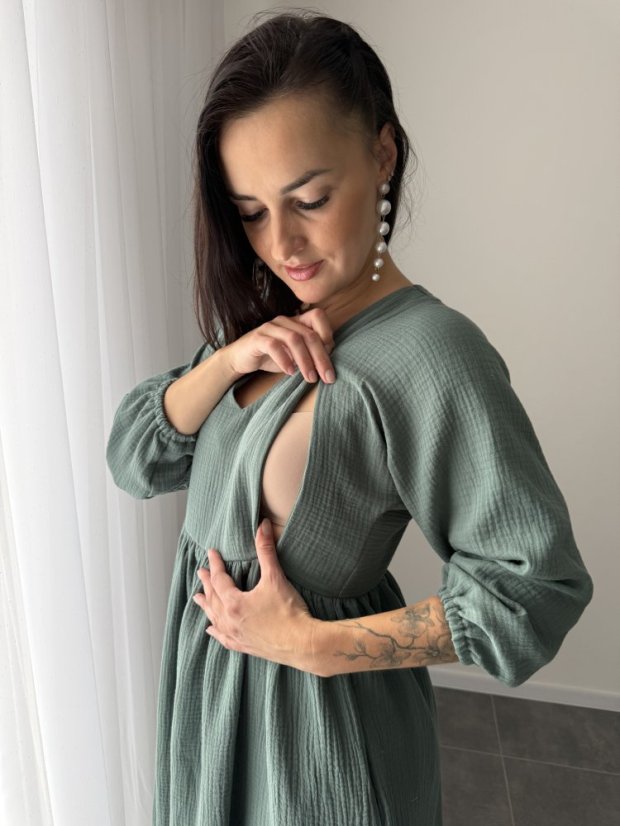 Šaty "Boho Breeze" - tmavá mäta