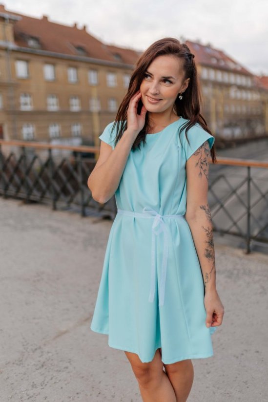 Elegantné šaty – MAMA A DCÉRA –bledo modré - Veľkosť: XXS