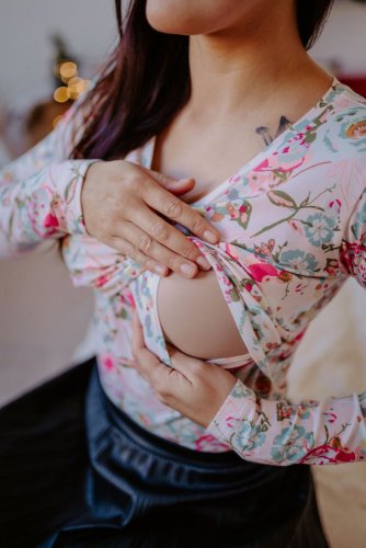 Tričko na dojčenie – pink garden