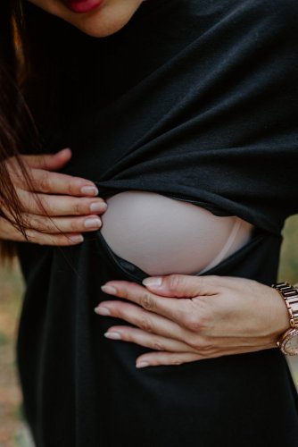 Oversize šaty na dojčenie – black