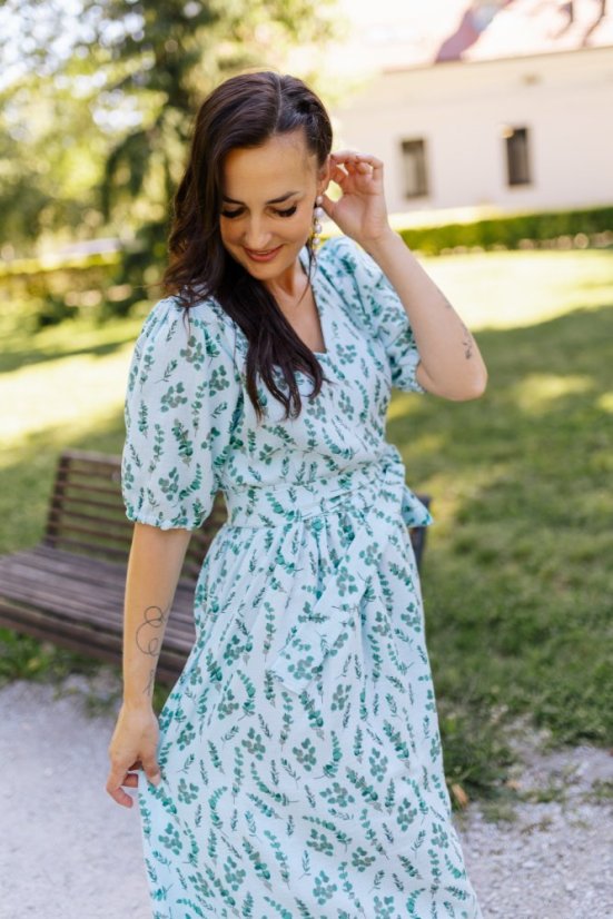 Šaty "Boho Breeze" - mentolové listy