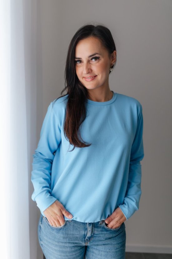 Dámska tenká mikina - light blue - Veľkosť: XS/S