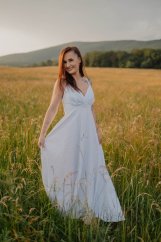 Ľanové svadobné šaty – Garnie- Veľkosť S