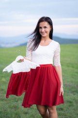 Dievčenské spoločenské šaty Grace - smotanovo - bordové