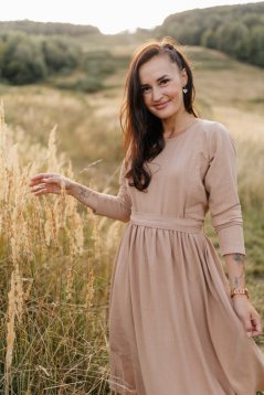 Ľanové šaty "Harmonia pure" - rôzne farby