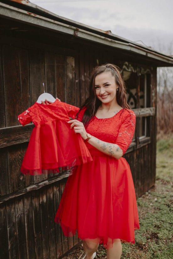 Spoločenské šaty "Grace" – MAMA A DCÉRA – Červené