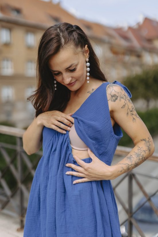 Šaty "Aura" MAMA A DCÉRA - kráľovská modrá