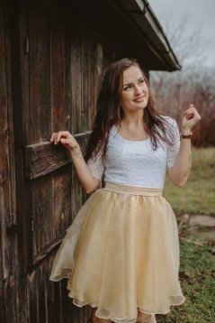 Spoločenské šaty "Grace"  – Bielo – Zlaté
