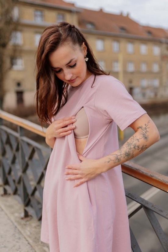 Šaty "Luna" Basic NEKOJO - MAMA a DCÉRA – Staroružová