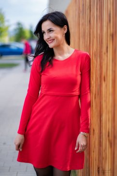 Ačkové šaty na dojčenie – červené