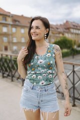 Tielko na dojčenie – tyrkysové kvety