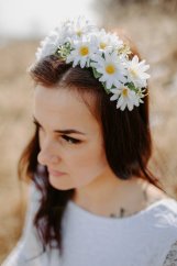Kvetovaná svadobná čelenka – biela