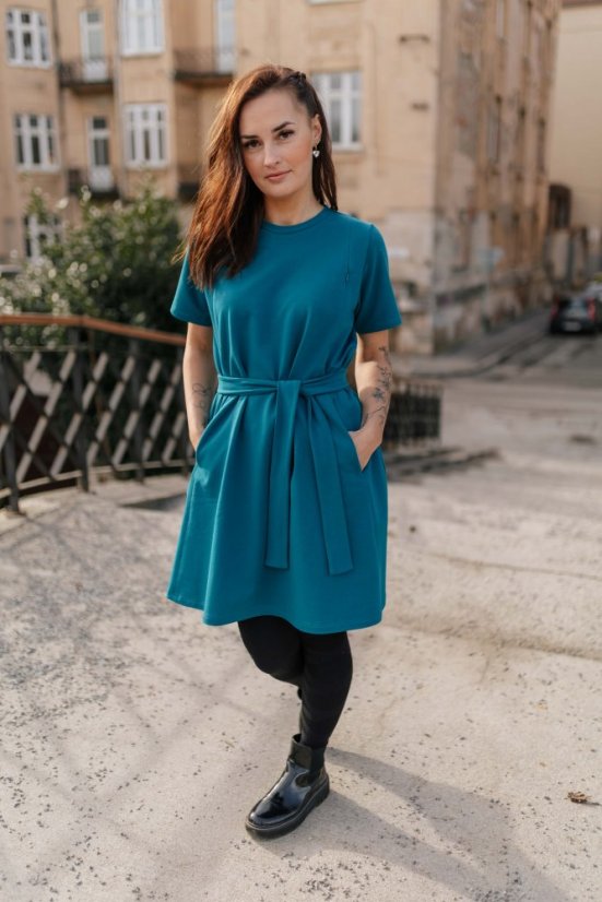 Šaty "Luna" Basic - MAMA a DCÉRA – Petrolejové