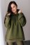 ELARA SET – asymetrická mikina & rebrované legíny - khaki zelená