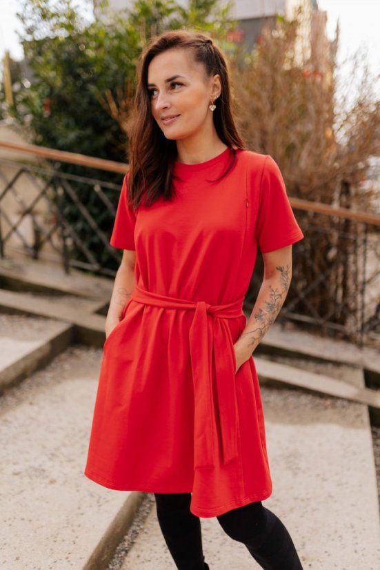 Šaty "Luna" Basic - MAMA a DCÉRA – Červené