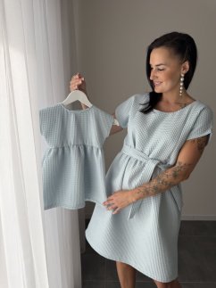 Bavlnené šaty "Waffle" - MAMA A DCÉRA – light blue - kojo alebo nekojo
