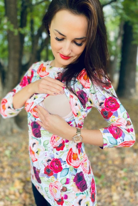 Asymetrická tunika na dojčenie – romance
