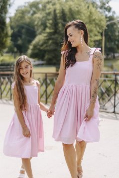 Ľanové šaty "Aurela romantika" MAMA A DCÉRA - rôzne farby