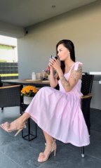 Ľanové šaty "Aurela romantika" MAMA A DCÉRA - rôzne farby