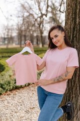 Oversized tričko - MAMA a SYN/DCÉRA - staroružová