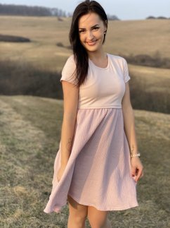 Šaty "Bohémia" mušelin  - ružové