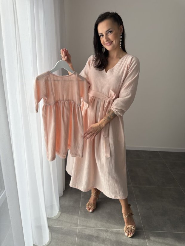 Šaty "Boho Breeze" MAMA A DCÉRA - marhuľka