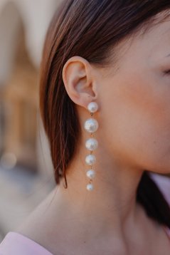 Dlhé perličkové náušnice