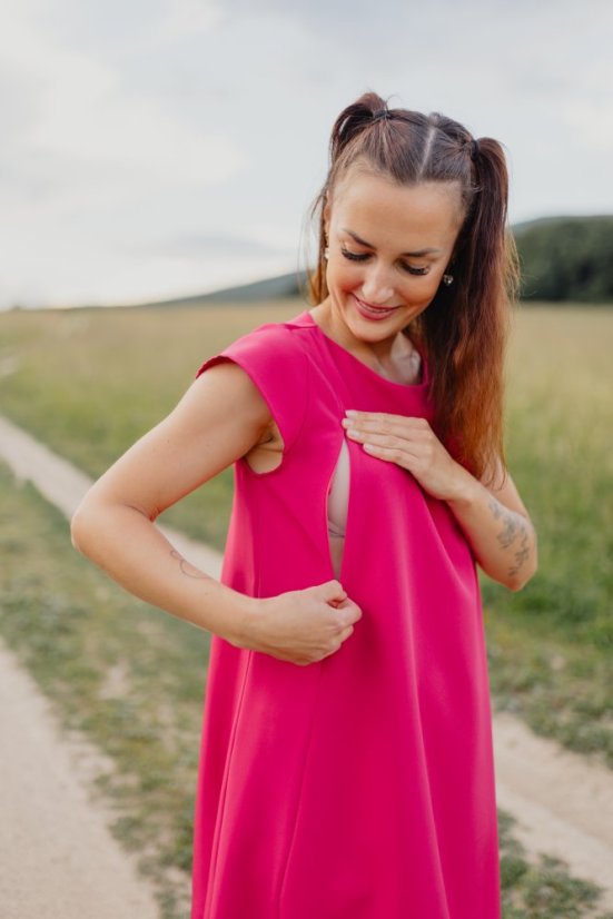 Elegantné šaty – MAMA A DCÉRA –malinová