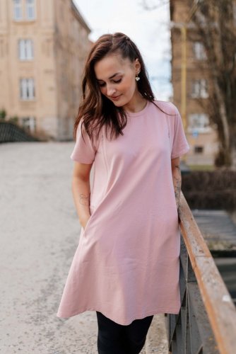 Ačkové oversize šaty MAMA a DCÉRA – rôzne farby - Veľkosť: M/L