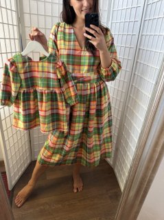Šaty "Boho Flanel" MAMA A DCÉRA - Autumn Tartan 🍂