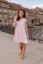 Elegantné šaty na dojčenie – bledo ružové - Veľkosť: 3XL/4XL