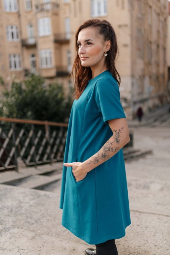 Šaty "Luna" Basic - MAMA a DCÉRA – Petrolejové
