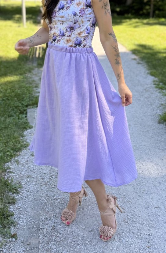 Mušelínová sukňa Elia - rôzne farby a vzory