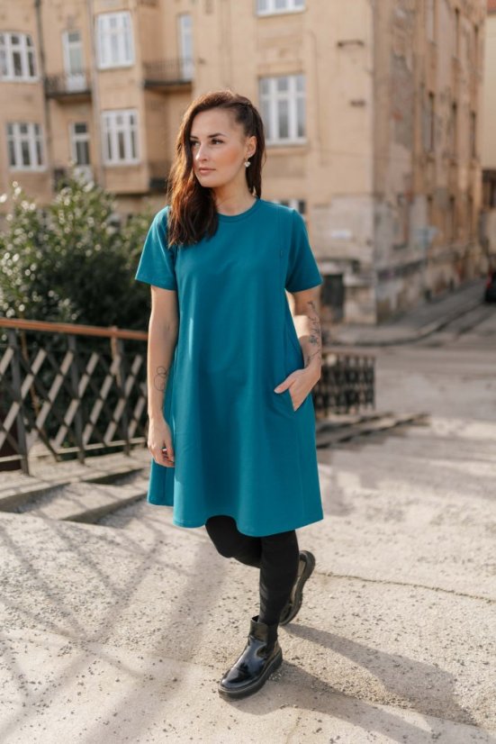 Šaty "Luna" Basic - MAMA a DCÉRA – Petrolejové