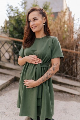 Oversize ačkové šaty – army green - Veľkosť: XL/2XL