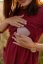 Teplákové MIDI šaty na dojčenie s vreckami – bordová