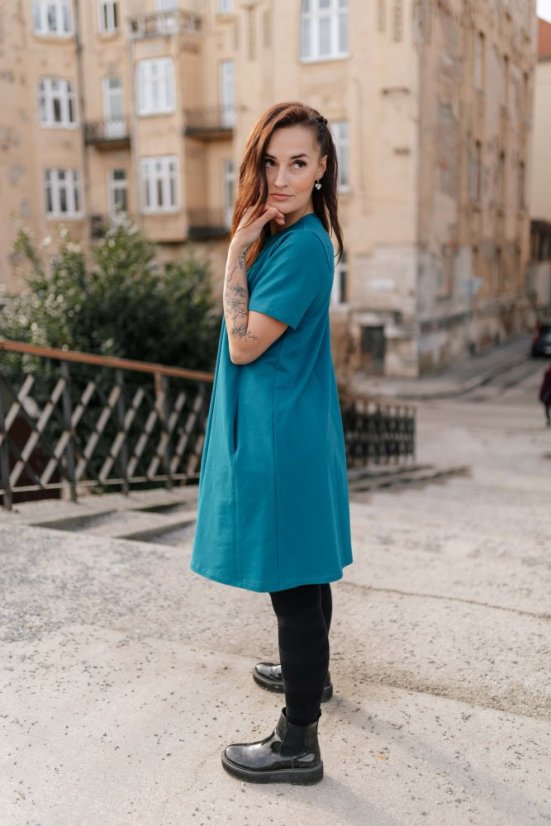 Šaty "Luna" Basic - MAMA a DCÉRA – Petrolejové
